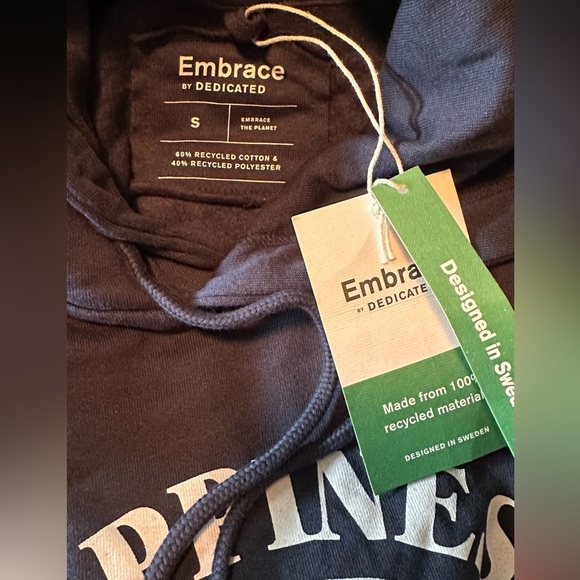 NWT Embrace by Dedicated Happiness Comes in Waves Navy Graphic Hoodie Small - Picture 2 of 7